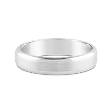 Brushed White Gold Men's Wedding Ring - Ecali