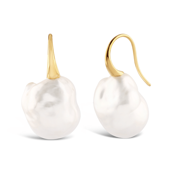 18ct Yellow Gold Pearl French Hook Earrings