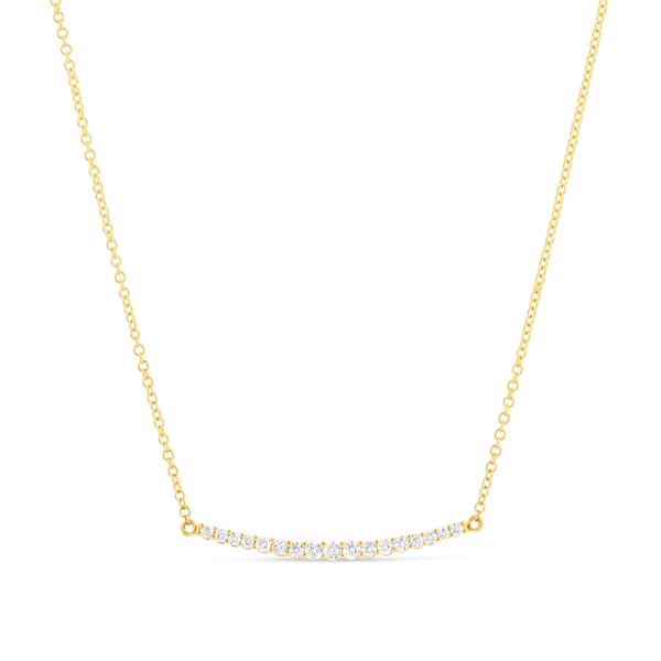 Small diamond shop bar necklace