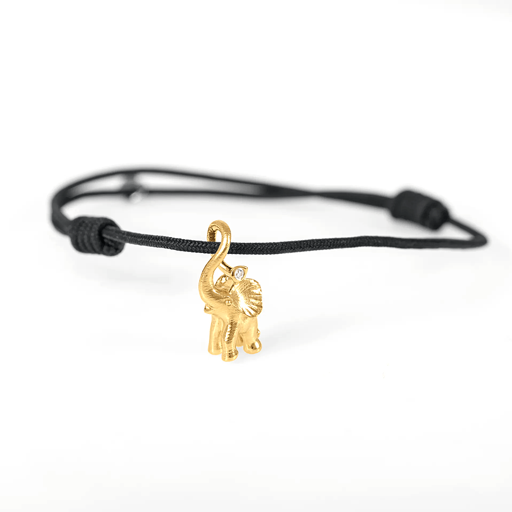 OLE LYNGGAARD COPENHAGEN Elephant Charm with String Bracelet - Ecali