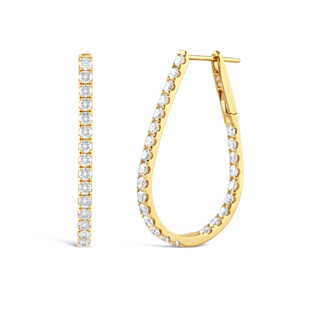 Diamond shaped shop earrings hoops